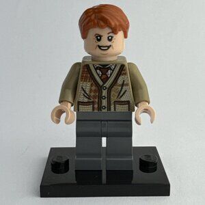 Lego Arthur Weasley Minifigure w Base 75980 hp211 gray legs dark tan sweater